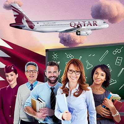ى تذكرة مجانية للطيران خاصة بالاساتذة الى دولة قطر 