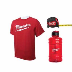 Free Milwaukee Shirt, Tape Measure, or Water Jug