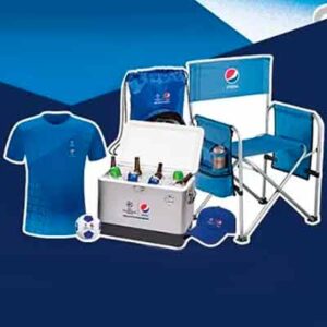 Free Pepsi Cooler bag, Game Day Chair, Tervis Wide Mouth Bottle and Large Wicking Soccer Shirt