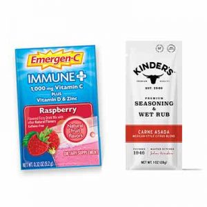 Free Kinder's Carne Asada Seasoning and Emergen-C Immune + Raspberry