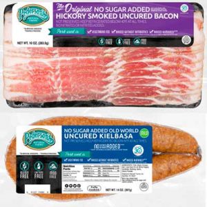 Free Pederson's Natural Farms No Sugar Bacon and Uncured No Sugar Kielbasa Sausage
