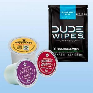 Free Member's Mark Coffee Pods and DUDE Wipes - Fragrance Free.