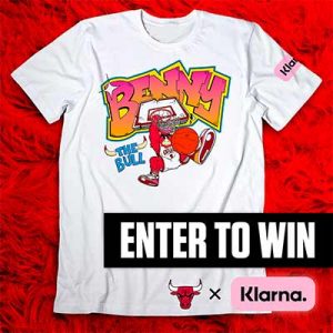 Free Chicago Bulls t-shirt featuring mascot Benny The Bull
