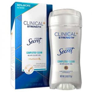 Free Secret Clinical Strength Clear Gel Antiperspirant and Deodorant
