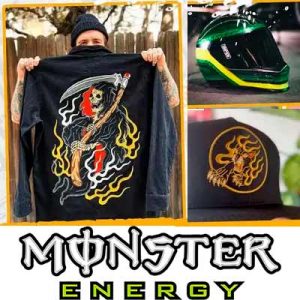 Free Custom Painted Monster Motorcycle Helmet, Jacket and Hats