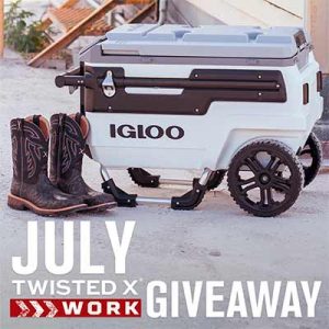 Free Pair of Twisted X Work Footwear and an IGLOO ECOCOOL Cooler