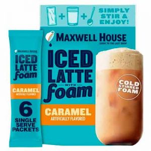 Free Maxwell House Iced Caramel Latte with Foam Instant Coffee Drink Mix