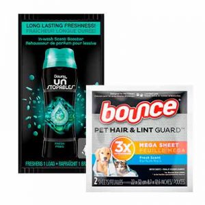 Free Bounce Pet + Downy Unstopables Fresh and Downy Light Ocean Mist
