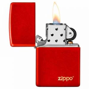Free Classic Metallic Red Zippo Logo Lighter
