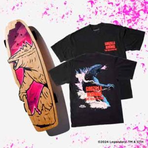 Free Godzilla T-Shirt and a Godzilla Skateboard from Bear Walker