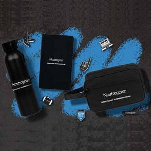 Free Neutrogena Branded Water Bottle, Toiletry Case, Notebook, Pencil and More